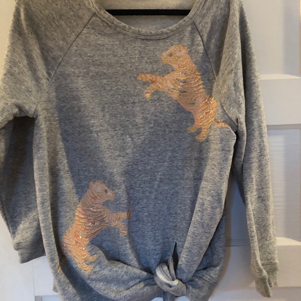 Anthropologie knotted waisted sweatshirt